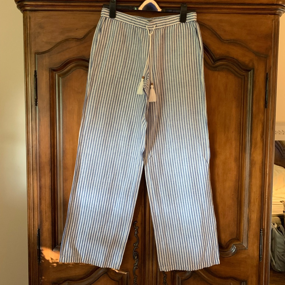 NWT J Crew Stripe Tassel Beach Pant